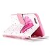 iPhone 5S Case, iPhone 5 Wallet Case, Firefish [Kickstand] [Shock Absorbent] Double Protective Case Flip Folio Slim Magnetic Cover with Wrist Strap for Apple iPhone 5/5S/SE-Flower