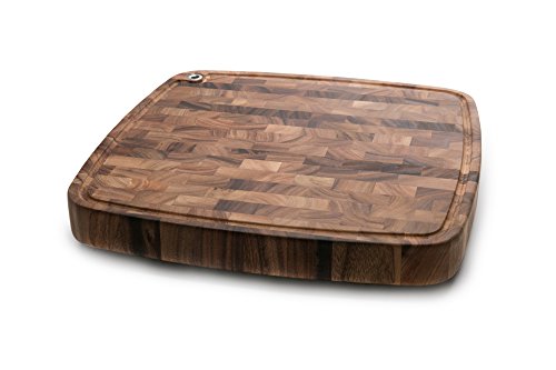 Ironwood Gourmet Acacia Wood Cutting Board With Juice Channel, Carolina Thick Square Chopping Board, 18