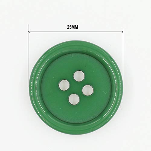 1Inch (25mm) Sewing Flatback Resin Buttons for DIY Craft Dark Green Pack of 50 Pcs Leekayer - Thumbnail 2