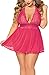 JuicyRose Sexy Open Back Lingerie Plus Size (3XL, Rose)
