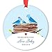 DIGIBUDDHA Expecting Parents Christmas Ornament Gift Baby Due Baby Shower Holiday Gift Pregnancy Announcement Cute Bluebird Family Newborn Infant Present 3