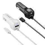 2 Pack iPhone Car Charger, OoRage Built-in Lightning Connector Car Charger for iPhone 7, 7 Plus, iPhone 6S, 6S Plus, iPhone 5, 5S