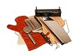 Pacific Living Premium 8-Piece Outdoor Pizza Stone Kit with Smoker Box for Grills or Ovens