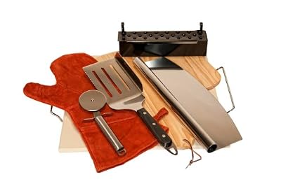Pacific Living Premium 8-Piece Outdoor Pizza Stone Kit with Smoker Box for Grills or Ovens