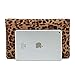 CHARMING TAILOR Leopard Clutch Bag for Women Tassel Foldover Clutch Faux Suede Dressy Purse for Day to Evening (Brown)
