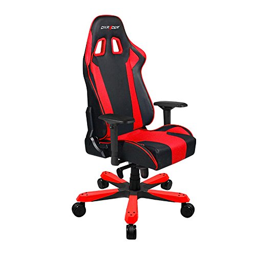 DXRacer King Series Big and Tall Chair DOH/KS06/NR Racing Bucket Seat Office Chair Gaming Chair Ergonomic Computer Chair Esports Desk Chair Executive Chair Furniture with Pillows(Black/Red)