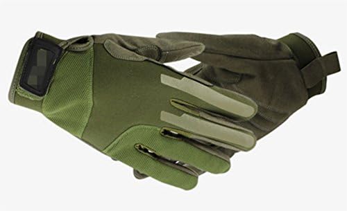Outdoor breathable comfort tactical full cream gloves (Green, XL)