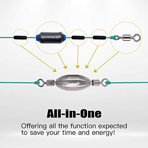 Hilitchi Brass Fishing Weights Inline Trolling Fishing Sinker with