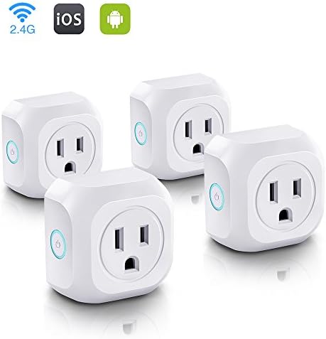 Smart Plug Wifi Mini Socket Compatible with Alexa Echo &amp; Google Assistant Remote Control Outlet (4 pcs）