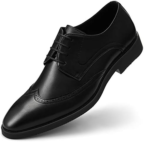 Menโs Monk Shoes Slip On-Stylish Dress Shoes Leather Loafer Single Monk-Strap Buckle Cap Toe Brogue
