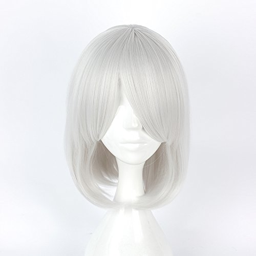 Mcoser NieR:Automata Cosplay Wig white color Short Wig