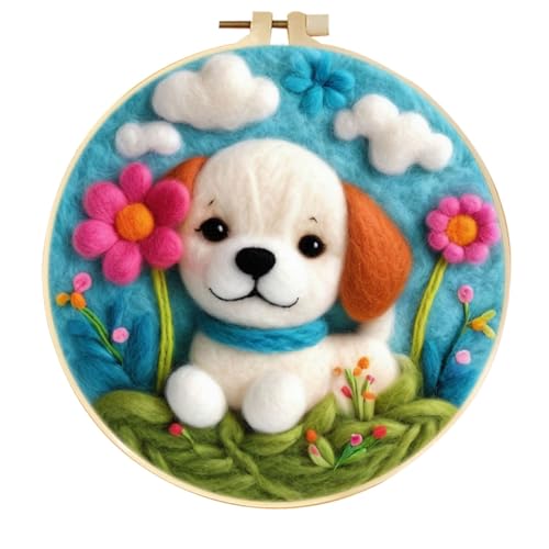 Little white dog lying