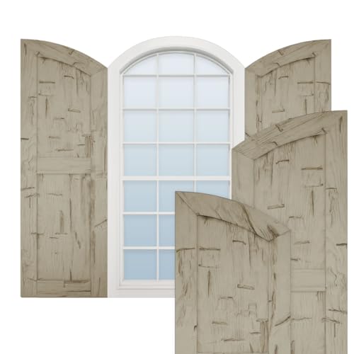 Ekena Millwork 15"W x 60"H (55" Low Side) Timberthane Sandblasted Two Equal Fla…