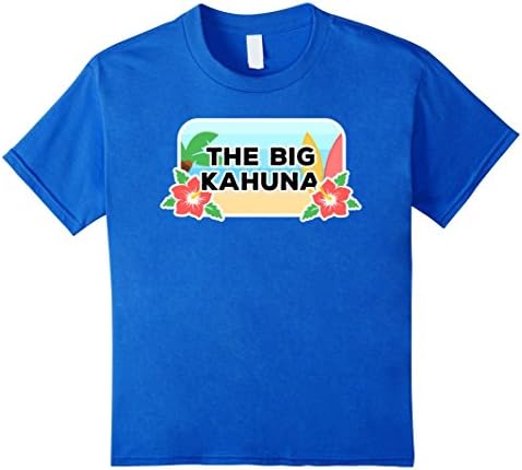 unisex-child The Big Kahuna Hawaiian Tiki Luau Tee Shirt 10 Royal Blue
