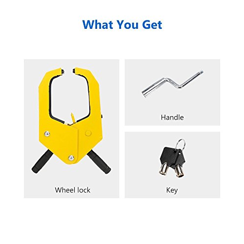 Car Wheel Lock Heavy-duty Anti Theft Tire Lock Clamp Boot Tire Claw Parking Car Truck RV Boat Trailer Motorcycle(4.5T) - Thumbnail 6