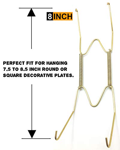 Plate Hangers, Pack of 10, 6 inch and 2, 8 inch-Wall Decorative Plate Hangers for Antique Plates, China, Decorative Plates and Art- Includes Hanging Hook and Nail - Thumbnail 2