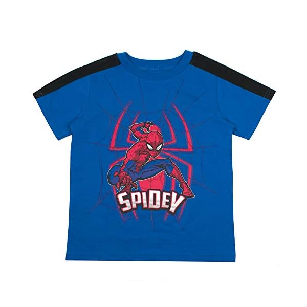 Marvel Spiderman 3 Pack Superhero Short Sleeve Crewneck Tee Shirt Set, Toddler and Kids - Image 3