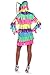 Tipsy Elves Halloween Costumes for Women Adult Hooded Long Sleeve Front Zipper Dress Womens Fun Costume Party Outfit - Fun and Cute Colorful Dress - Multicolored Pinata Costume Dress Size Large