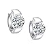 Sterling Silver Huggies Hoop Earrings, Fine Hoops Earrings CZ Cubic Zirconia Platinum Plated Small Silver Hoop Earrings for Women