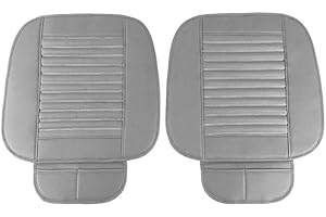 TSUGAMI 2 Pack Car Seat Covers for Front Seats, Breathable Leather Cushion Protector, Anti-Slip Driver Seat Padded with Stora