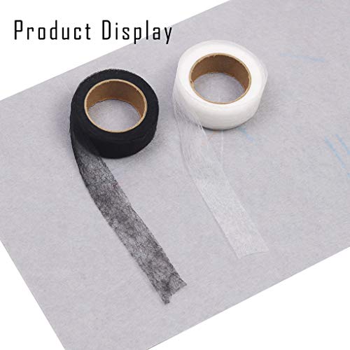 Rolin Roly Fabric Fusing Tape Adhesive Hem White Black Curtains Clothes Dresses Pants Jeans No Sewing Heat Bond Washable Tape Each 70 Yards 2 Pack