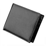 Kikole Men Synthetic Leather Wallet Short Bifold Wallets Money Pockets Credit/ID Cards Holder Purse, Black, Medium