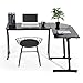 GreenForest L Shaped Computer Corner Desk with Tempered Glass Top 3-Piece PC Laptop Table Workstation for Home Office Study/Woking/Gaming,Black
