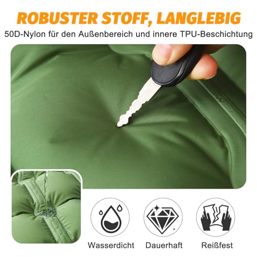SWTMERRY High Quality Inflatable Sleeping Mat - 12cm Thickened Sleeping Mat with Foot Pump & Pillow, Waterproof Lightweight Space Saving Air Mattress for Outdoor Camping, Hiking, Beach, Travel, Tent