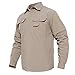 MAGCOMSEN Men's Quick Dry Breathable Convertible Long Sleeve Rip-Stop Shirt