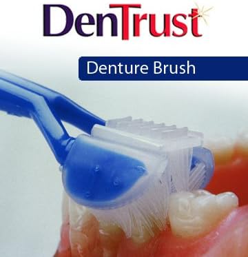DenTrust 3-Sided DENTURE BRUSH ::: Wrap-Around Dentures Toothbrush :: Made in USA