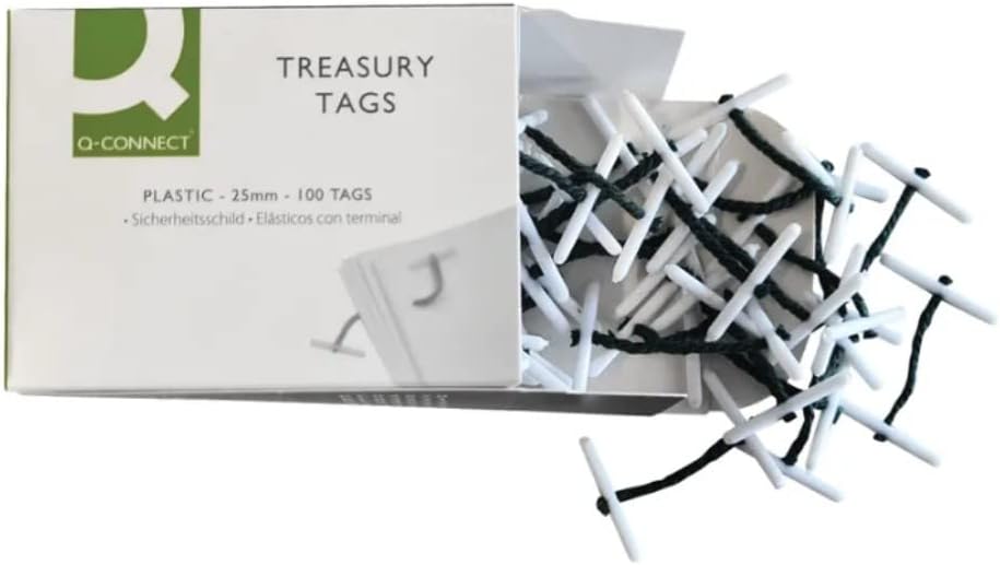 Q-Connect Plastic Treasury Tag 25mm Pack of 100 KF04570