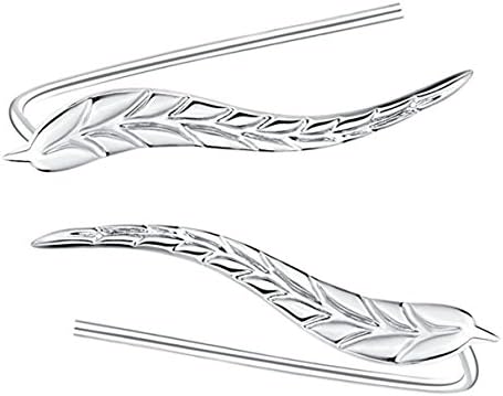 Leaf Ear Climber - Leaf Ear Cuff - Leaf Earrings Ear Crawler -Ear Jacket (silver)