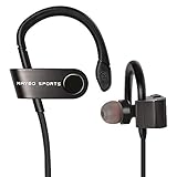 Wireless Headphones with Black Running Belt ,MAYBO SPORTS Sweatproof V4.1 Workout earbuds with Mic and Noise Cancelling-Black