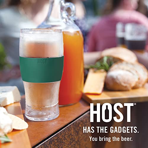 Host Freeze Beer Glasses, 16 ounce Freezer Gel Chiller Double Wall