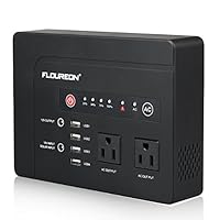 FLOUREON Portable Power Station 200W, 146wh/42000mAh Solar Generator Backup Power Bank Supply with 110V AC Outlet 4 USB Output 2 DC Output LED Flashlight Charged by Solar Panel/Wall Outlet/Car Charger