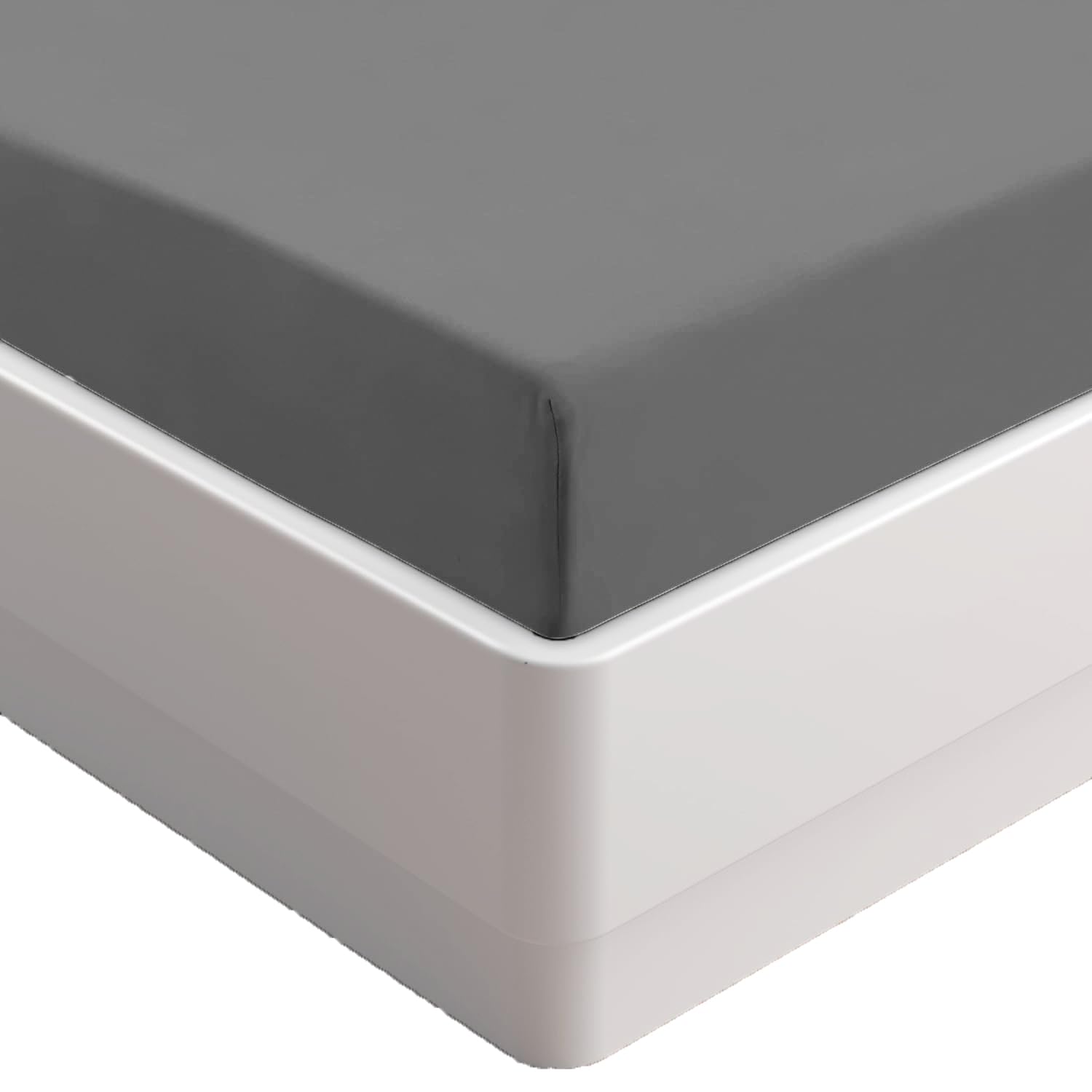 AmigoZone Fitted Sheet King - Soft Brushed Microfiber Easy Care - Fade Wrinkle Resitant Fitted Bed Sheet (Charcoal, King) — image 1