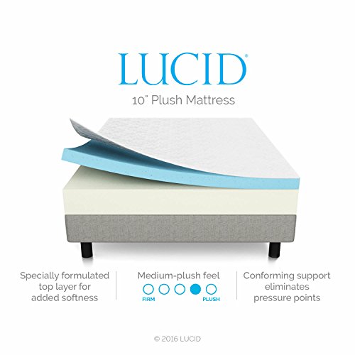 LUCID8InchMemoryFoamMattressDualLayeredCertiPURUSCertified