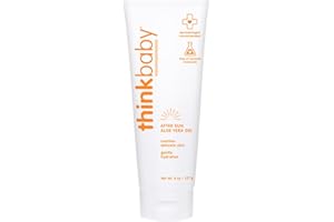 THINK Thinkbaby Aloe Vera Gel, After Sun Relief, 8 Fl Oz, EWG Verified Natural After Sun Skincare for Face & Body - Hydrating, Soothing & Moisturizing Sunburn Solution for Babies & Toddlers