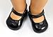 Doll Shoes Black Leatheroid Mary Jane Fit 18 inch American Girl dolls by sweet dolly
