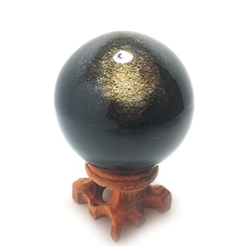 Gold obsidian crystal balls, 50 mm /2.0” dia, rare pr…