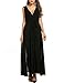 Beyove Sexy Deep V-Neck Chiffon Full-Skirted Maxi Dress With Belt (Black/M)