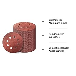 100PCS 5 Inch 8 Hole Hook and Loop Sanding Discs