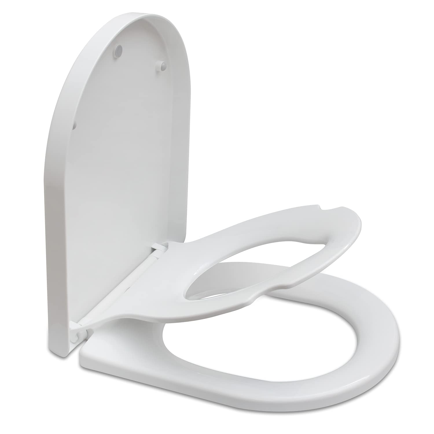 sundee Family Toilet Seat with Integrated Child Seat, D Shape, Polypropylene (PP), Soft Close Removable Toilet Seat Potty Training Toilet Seat for Toddlers with Quick Release and Top-Fix