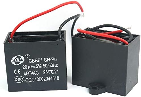 WINGONEER 2pcs CBB61 20uF 450V AC 50 60Hz Air Conditioner Fan Motor Running Capacitor: Electronics