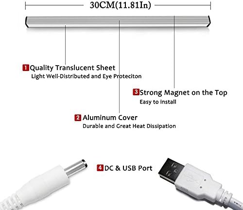 Light Weight USB LED Desk Lamp 18LED 4W Home Lighting Read Strips Craft Light Space Saving LED Reading Light for Cabinet, Desk Light, Work Tables (Cool White)