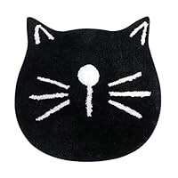 LULUME Home Carpet Doormat- Skid-Resistant Floor Mat - Soft Cute Cat Rugs for Front Door Bathroom Pet House(Black)