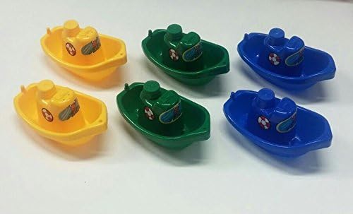 New! beautiful six (6) stackable tugboats bathtub, pool &amp; sand toy for kids! by MK Trading