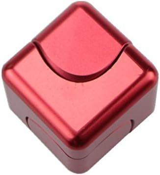 FANITEK Cube Shape Metal Fidget Hand Spinner EDC Toy, Stainless Steel Removable Bearings+Aluminium alloy Body(Red)