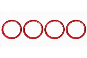 AuTK Aluminum Alloy AC Vent Outlet Rings for 2018-2025 Jeep Wrangler JL JLU & Gladiator JT Interior Air Conditioner Vent Ring Cover Trims Air Conditioner Knob Rings 4pcs-Set (Red)