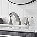 PARLOS Widespread Double Handles Bathroom Faucet with Pop Up Drain and cUPC Faucet Supply Lines, Brushed Nickel, Doris 14172